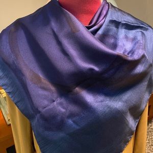 Gucci silk scarf in vibrant jewel tone blue